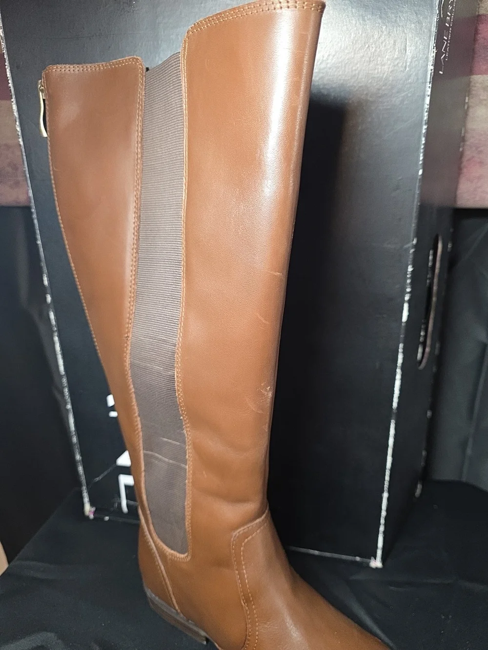 Lane Bryant Alexandria Chocolate Brown Leather Boots Size 9w Never Worn